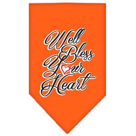 MIRAGE PET PRODUCTS Well Bless Your Heart Screen Print BandanaOrange Large 66-156 LGOR